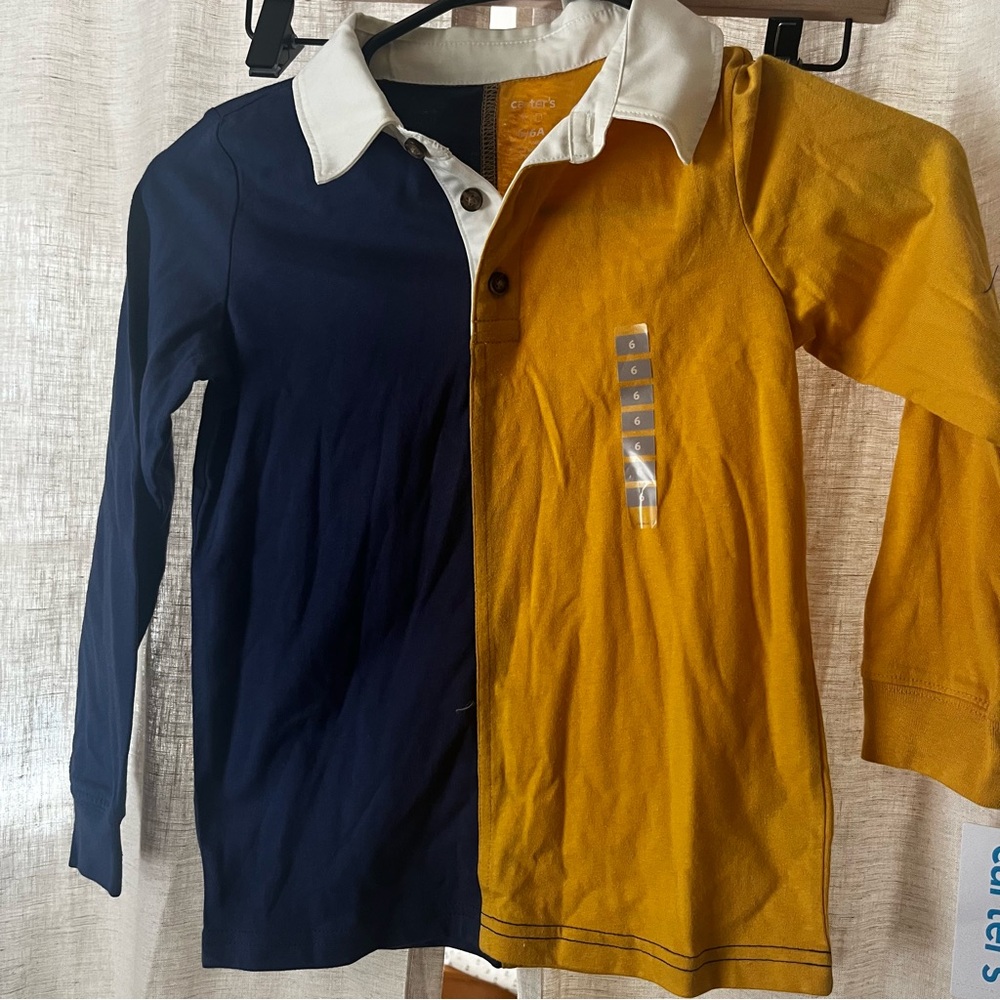 NWT Carter’s Colorblock Polo Long Sleeve Boys 6M
